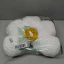 17.7" White Flower Pillow Decorative Throw Cushion  Plush Faux Rabbit Fur, Cute Girls Pillow for Bedroom & Dorm Decor