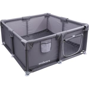 Whelping Box for Dogs and Puppies, 484818in Puppies Playpen Overall 150D Oxford Fabric with Waterproof Whelping Pad ID Collars for Medium Small Dogs