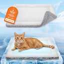 Dog Cooling Mat, Self Warming Cat Bed, Reversible Warm & Cooling Cat Bed, Winter Warm Cat Pad & Summer Cooling Cat Mat for Kittens & Small Dogs, Perfect for Crates, Beds & Sofas, Gray, 18" x 24"