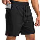 Men's Running Shorts with Zipper Pockets 9 Inch/ 7 Inch / 5 Inch Lightweight Quick Dry Gym Workout Athletic Shorts for Men
 L Black