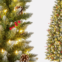 6 FT Pre-Lit Artificial Christmas Tree with 618 Snowy Branch Tips 280