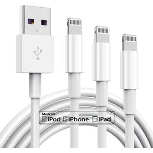 3 Pack Apple MFi Certified iPhone Charger Cable 10ft, Lightning to USB Cord, 2.4A Fast Charging,Apple Phone Long Chargers for iPhone 12/11/11Pro/11Max/ X/XS/XR/XS Max/8/7/6