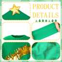 4 Pcs Christmas Tree Costume Set for Women Xmas Outfit Dress Christmas Tree Hat Short Satin Gloves Green Tights