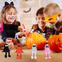 Halloween Mini Ghost Figurines with Articulated Legs - 3D Printed, Set of 4, Funny Gift Home Office Party Decor for Shelves, Desks, and Tables