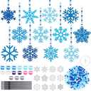 36 Sets Winter Snowflake Suncatcher Crafts Kits Christmas Snowflake Sun catcher Ornaments Decorations for Kids Classroom DIY Craft Window Paint Art Hanging Snow Suncatchers for Xmas Party Favor Home