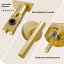 3 Pack Brushed Gold Door Handles Interior, Heavy Duty Privacy Door Lever Handles, Streamlined Interior Door Handle Gold, Brass Interiors Doors Handle Levers for Bathroom, Bedroom