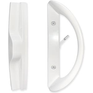 Patio Sliding Door Handle Set, Perfect Replacement Mortise Style Handle Set Fits Door Thickness from 1-1/2" to 1-3/4", 3-15/16" Screw Hole Spacing, Non-Keyed, White