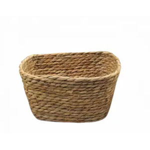 HD Medium Rectangle Hyacinth Braided Baskets, Natural, Set Of 3