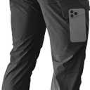 Men's Hiking Cargo Work Pants Lightweight Waterproof Quick Dry Camping Fishing Travel Outdoor Pants (Large, Dark Grey)