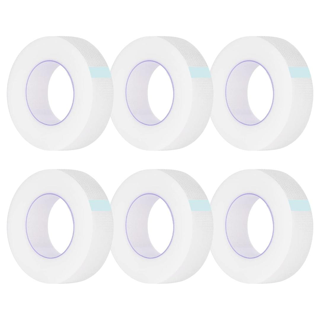 Kirecoo 6 Rolls Adhesive Eyelash Tape, Breathable PE Lash Tape,Eyelash Extension Supplies - 9 m/10 Yard Each Roll (Transparent)