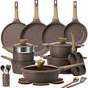CAROTE 31pcs Pots and Pans Set, Nonstick Cookware Sets with Crepe Pan | Induction Cooking Set, Easy Clean, Even Heating, Advanced Textured Finish, Fit All Stovetops, with Frying Pans Set & Egg Pan, 31 Piece