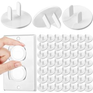 Thyle 100 Pcs Baby Proofing Outlet Covers Bulk Improved Grip Socket Guards for Child Safety Standard Universal Electrical Plug Protectors for Home Office Daycare (White)