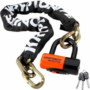 Kryptonite New York 1210 Bike Chain Lock, 3.25 Feet Long Heavy Duty Anti-Theft Sold Secure Gold Bicycle Chain Lock with Evolution Disc Lock and Keys for Ultimate Security E-Bike, Motorcycle, Scooter
