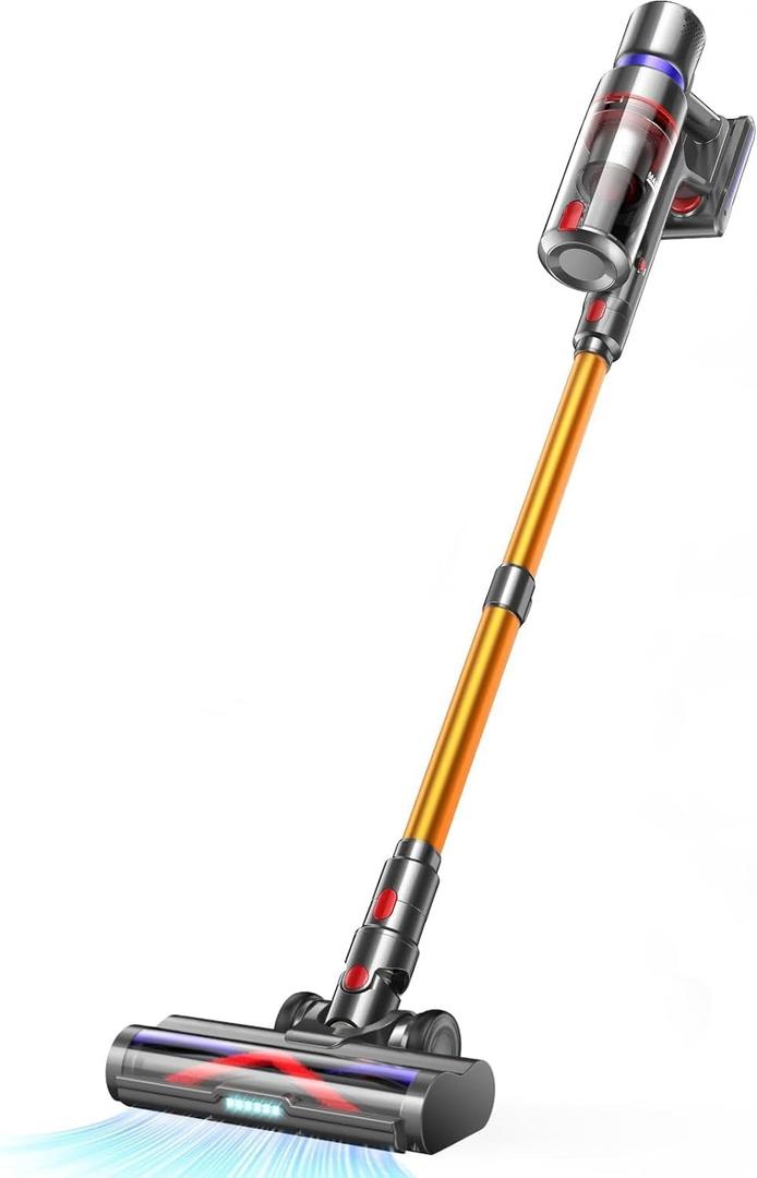 Cordless Vacuum Cleaner with Battery, Lightweight Cordless Vacuum Cleaner with Long Life Battery and Touch Screen, Suitable for Hard Floors, Sofas and Pet Hair