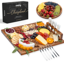 SMIRLY Charcuterie Boards Set - Large Acacia Cheese Board set - House Warming Gifts New Home, Wedding Gift for Couple, Bridal Shower Gift, Birthday Gifts for Women
