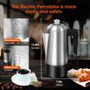 Electric Coffee Percolator 12 CUPS Percolator Coffee Pot,800W Percolator Coffee Maker Stainless Steel with Clear Knob Cool-touch Handle,Coffee Pot Percolator Auto Keep Warm Function