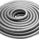 1/2 inch x 25ft Flexible Electrical Conduit, Iron Galvanized Access Line Conduit, Greenfield Flex Conduit, for Manage and Protect Home and Industrial Wires