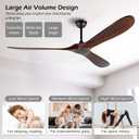 72 Inch Ceiling Fan No Light Wood Outdoor Ceiling Fans for Patios Living Room Garage Gazebo Mid Century Modern Exterior Extra Large Waterproof Ceiling Fan Without Light with Downrod (Walnut)