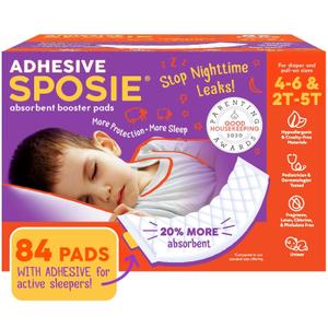 Sposie Diaper Booster Pads, Stop Leaks in Overnight Diapers, Nighttime Diapers, Baby Diapers, and Disposable Toddler Training Underwear Girls and Boys, Adhesive Diaper Pad, Size 5 Diapers and up Sposie Diaper Booster Pads, Stop Leaks in Overnight Diapers, Nighttime Diapers, Baby Diapers, and Disposable Toddler Training Underwear Girls and Boys, Adhesive Diaper Pad, Size 5 Diapers and up