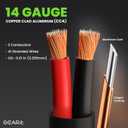 GEARit Outdoor Speaker Wire CL3 Rated, 14 Gauge Speaker Wire, Speaker Cable 200 ft for Outdoor Speakers, Patio, Garden, Backyard Audio, Direct Burial in Ground/in Wall, CCA (Black, 2-Conductors)