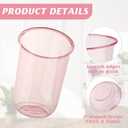 50pcs 500ml/16oz Disposable Stemless Glasses,PET Disposable Drinking Cups,Cold Party Clear Plastic Wine Glasses for Parties Birthday,Wedding,Meeting,Christmas Party Supplies. (Pink)