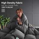 L LOVSOUL Goose Feather Down Fiber Comforter King Size, 100% Organic Cotton Fabric Duvet Insert,1200TC,750+Fill Power, Hotel Collection, All Season Grey Bedding Comforters with 8 Tabs