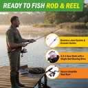 Fiberglass Fishing Pole - Strike Series 78-Inch Collapsible Rod and Spinning Reel Combo, EVA Handle, Pre-Spooled Reel, Fishing Gear for Catching Walleye, Bass, Trout, and More by Wakeman