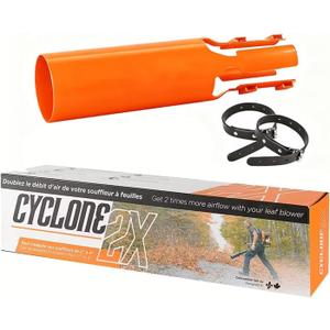 Leaf Blower Air Booster, 2nd Gen Turbo Airflow Amplifier Attachment Instantly Boosts Blower Speed & Power, Venturi Effect Nozzle Extension for Yard, Lawn & Driveway Cleanup, Fits 24" Blowers (Orange)