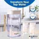 Water Filter Pitcher - Long Lasting 150 Gallons, Supreme Fast Filtration and Purification Technology, Removes Chlorine, Metals for Clean Tasting Drinking Water, WQA Certified,