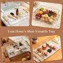Acrylic Scalloped Tray 10'' X 8'' with Magnetic Bottom & Gold Handles - Customizable Picture Display Tray for Home Dcor Vanity Bathroom Kitchen Office & Living Room
