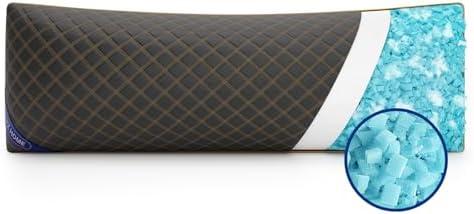 YZ HOME Long Body Pillow for Adults - Firm Body Pillow Insert with Shredded Blue Memory Foam, Adjustable Height, Soft Support for Side Sleeping, Pregnant Women, Washable (20x54 Inch, Grey)