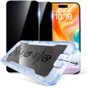 SMARTDEVIL Privacy Screen Protector for iPhone 16 Pro, 9H+ Hardness 28 Anti Spy Private Shatterproof Tempered Glass, Auto Dust-Elimination, Bubble Free, Easy Installation-2Pack