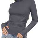 Darong Womens Long Sleeve Shirts Basic Tees Crop Tops Going Out Fall 2025 Workout Outfits Y2k Clothes 9089 Grey S