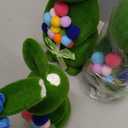 BrilliantJo Spring Decoration Figurines Decor Gift for Women Cute Moss Bunny Large Rabbit Kit Holding Balloons Set of 3(15", 13", 10") Green Desk Mother's Day Holiday Birthday for Home Office Garden