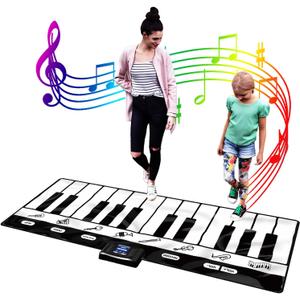 SUNLIN 6ft. Piano Mat, Floor Keyboard Playmat: 24 Keys, 10 Demos, 8 Instrument Sounds, Record & Playback, Giant Interactive Musical Toys Gifts for Boys & Girls Age 3 4 5 6 7 8 9 Years Old