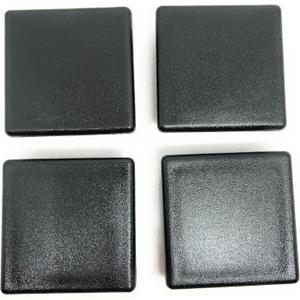 (4 Pack)- 2 1/4" Square (10-14 G) Black Plastic Tubing Plugs | for Tube ID from 2.116" to 2.167"