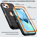 KECAI for iPhone 13 Mini Case with Built-in Screen Protector,Belt Clip Holster,Heavy Duty Shockproof Drop Protection Military Grade Durable Phone Cover with Kickstand for iPhone 13 Mini (Black Orange)