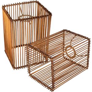 2 pack Square Lamps Shades Small Lampshades for Table Lamp Shade Floor Lamp Shade,5.5"x5.5"x7.9"woven rattan boho Bamboo Lampshades