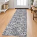 KILOCOCO Boho Kitchen Runner Rug 2x6 Washable Runner Rug Soft Runners for Hallways Non Slip Printed Distressed Laundry Room Rugs, Low-Pile Runners for Entryway Bedroom Living Room, Grey