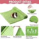 Amylove 4 Pcs Guinea Pig Cage Liner Washable Fleece Pee Pads Pet Dog Cat Bedding Training Mat for Small Animal Guinea Pig Puppy Bunny Hamster(16 x 24 Inch,Rectangular,Green Pink)