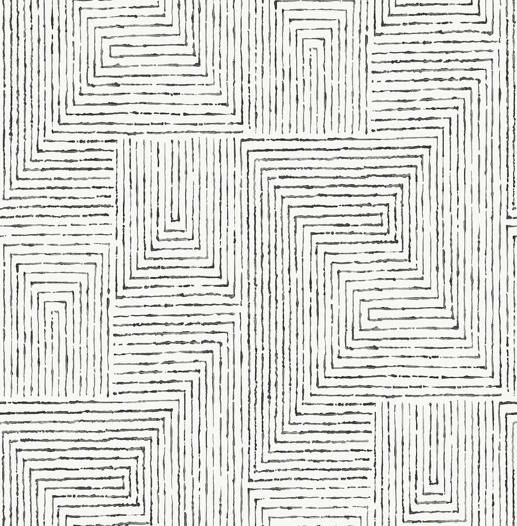 NuWallpaper x Scott Living Black Ink Peel and Stick Wallpaper, Removable Wallpaper, 20.5 in x 18 ft