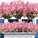 Grunyia 20 Bundles Artificial Flowers, Outdoor Indoor UV Resistant Fake Flowers No Fade Faux Plastic Plants Garden Porch Window Box Decoration