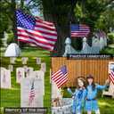Shimeyao 70 Pack USA Stick Flags 12 x 18 Inch Small Flag, 250th Anniversary Flags with Wooden Pole Spear Tip for Yard Garden Lawn Memorial Day 4th of July Independence Day Decoration