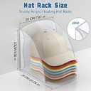 Acrylic Hat Rack for Baseball Cap, Clear Hat Organizer Sturdy Wall Mounted or Desktop Display Hat Storage, Wall Hat Organizer Fit 10 Caps, Hat Holder for Ball Caps & Accessories, for Men Women-1 Pack
