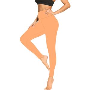 FULLSOFT Buttery Soft Leggings for Women - High Waisted Tummy Control No See Through Workout Yoga Cycling Tights Pants (Small-Medium, L-whelk Orange)