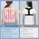 Fit Geno Back Brace Posture Corrector for Women: Shoulder Straightener Adjustable Full Back Support Upper and Lower Back Pain Relief - Scoliosis Hunchback Hump Thoracic Spine Corrector Large (Large/X-Large (Waist 40"-48"), Pink)