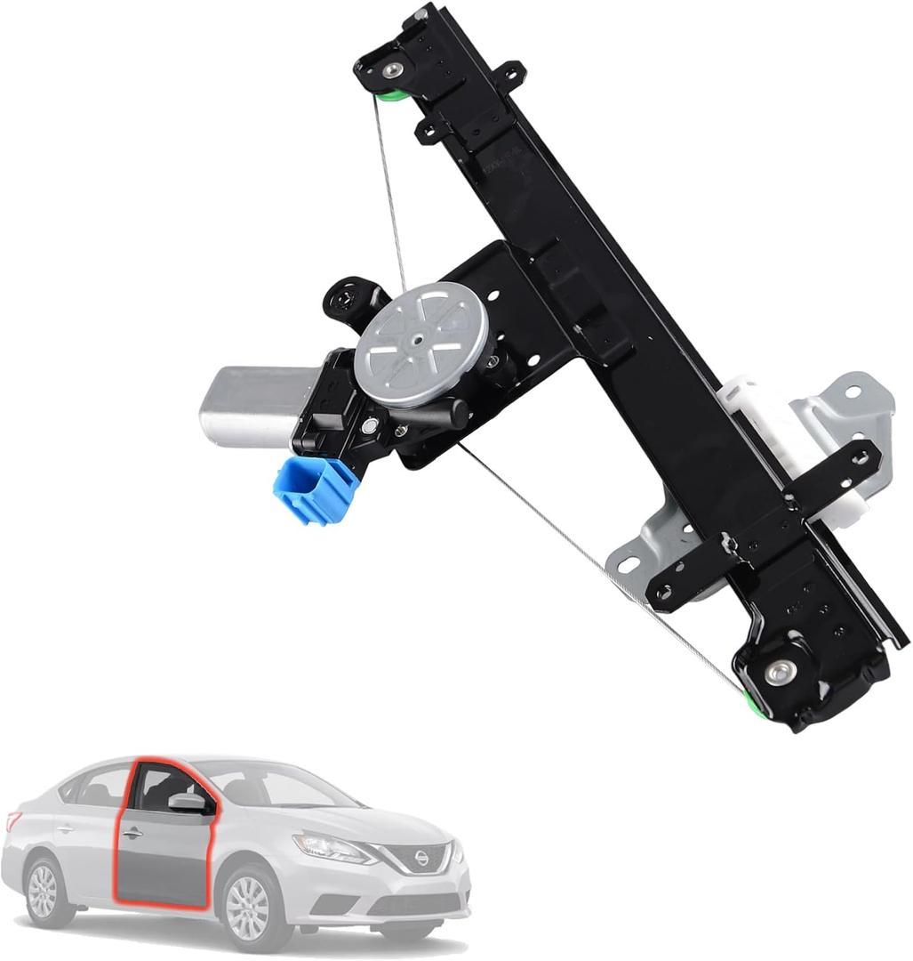 Front Right Passenger Side Power Window Regulator with Motor Assembly (without Anti-Pinch & 2 pins) Compatible for 2013-2019 Nissan Sentra, Replace 751-395, 80720-3SG0A, 80720-9AM0A, 125-59381R