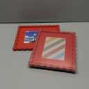 8X10 Wavy Picture Frame With Mat For 5x7, Wavy Edge Wooden Picture Frame with Real Glass - Wall Mount and Tabletop Display, Red, 2 Pack