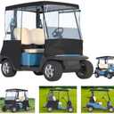 Golf Cart Cover, For 2 Seater, Driving Use, 4 Sides Rolled Up, Waterproof, Windproof, Dustproof, 600D Waterproof Oxford Cloth, Super Transparent EVA, For Club Car Precedent/Tempo/ Onward, EZGO
