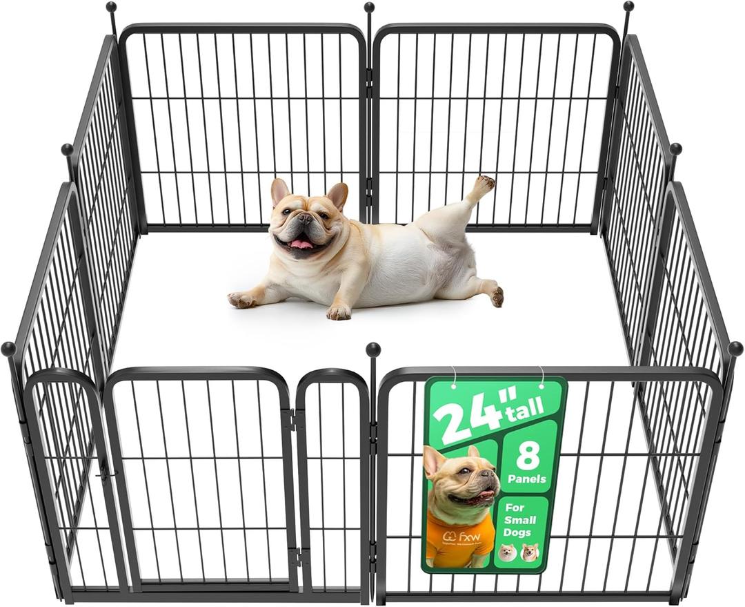 FXW Rollick Dog Playpen for Yard, RV Camping, 24 inch 8 Panels for Small and Puppy DogsPatented